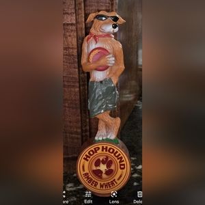 Hop Hound Amber Wheat Beer Tap Handle